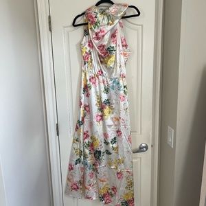 ROSCHIC- Wine Country Dates Floral Halter Neck Elastic Waist Maxi Dress